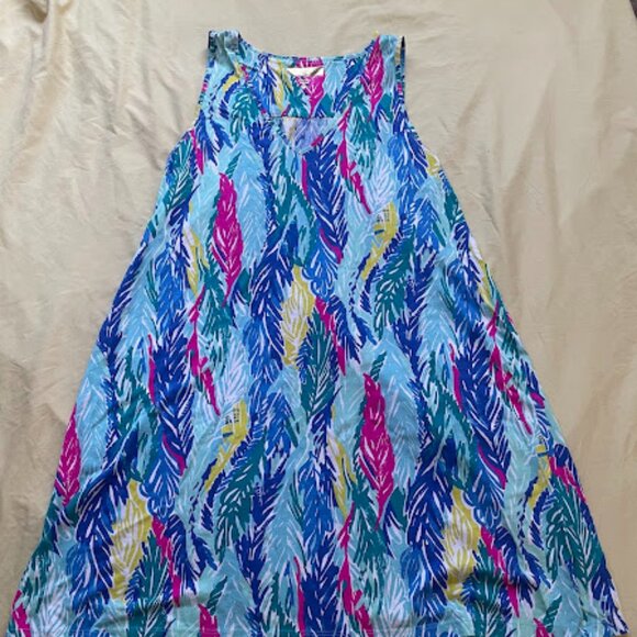 Lilly Pulitzer Dresses & Skirts - Lilly Pulitzer | Tropical Feather Print Sleeveless Shift Dress | Size M